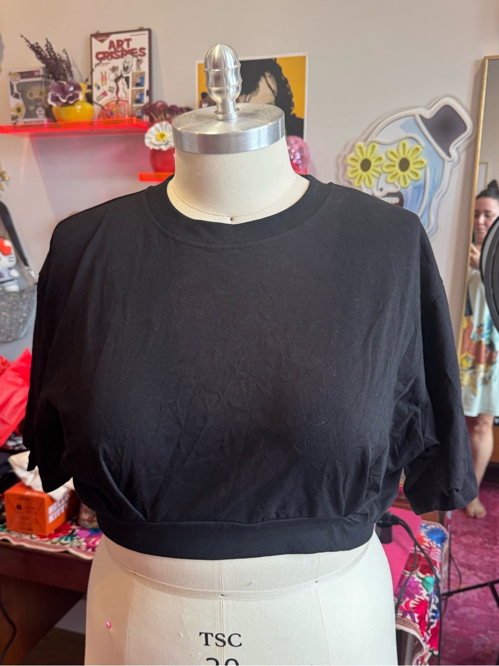 KHY Boxy Cropped Tee, Black
